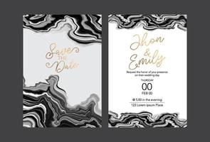 invitación a la boda, una gran celebración de los amantes, la novia y el novio.textura de fondo mármol líquido de lujo y oro. para tarjetas de visita, volantes, volantes, pancartas, sitios web, impresión en papel. vector