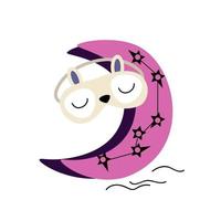 Sleep mask cartoon hand drawn vector design.