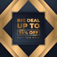 mega flash sales banners with black gold for sales vector