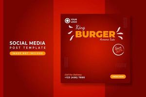 food menu social media post banner template vector