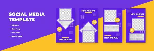 Creative social networks stories design, vertical banner vector