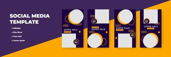 Creative social networks stories design, vertical banner vector