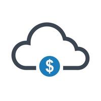 Cloud money icon vector