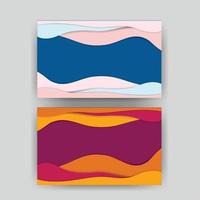 paper cut background. Abstract realistic papercut decoration textured with wavy layers. 3d topography relief. Vector topographic illustration. Cover layout template.