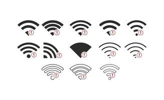 Set of No wireless connections no wifi icon sign vector black color