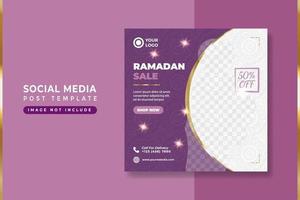 plantilla de banner de publicación de redes sociales de moda de venta de ramadán vector