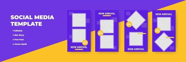 Creative social networks stories design, vertical banner vector