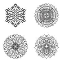 set bundle Black and white mandala vector element