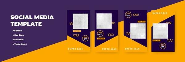 Creative social networks stories design, vertical banner vector