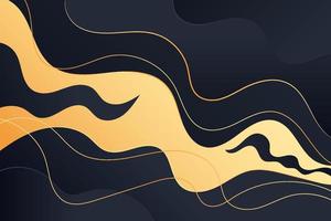 Gold Curve Lines Decorative Background in Minimalist Style. Luxury Wavy Texture vector