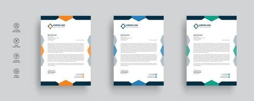 Professional blue business letterhead template design Free Vector