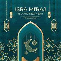 Isra Miraj Islamic New Year Background vector