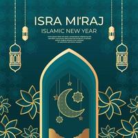 isra miraj fondo de año nuevo islámico vector