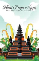 Happy Nyepi Day Background Day Concept vector