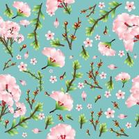 Spring Cherry Blosom Seamless Pattern Concept vector