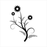 Simple floral background in black and white vector