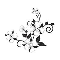 Simple floral background in black and white color vector