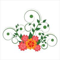 abstract white background with creative floral pattern, vector
