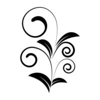 decorative abstract ornament with curls in black lines on a white background vector