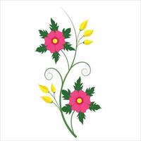 decoration of beautiful flowers naturals vector