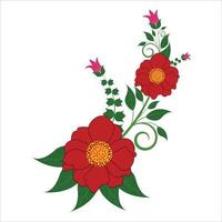 Vector paper cut design with flower composition.