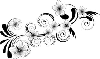 borde floral elegante blanco y negro sin costuras vector