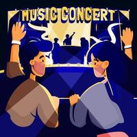 Male And Female In Music Festival Concert vector