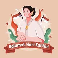 feliz celebración del día de kartini vector