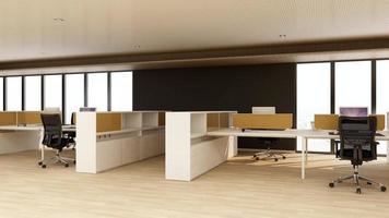 3D Render Office Workspace Modern Minimalist mockup photo