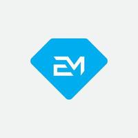 EM, ME Logo Design Template Vector Graphic Branding Element.