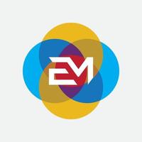 em, elemento de marca gráfico vectorial de plantilla de diseño de logotipo para mí. vector