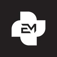 EM, ME Logo Design Template Vector Graphic Branding Element.