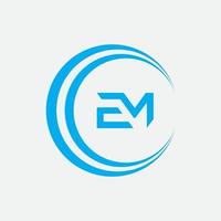 EM, ME Logo Design Template Vector Graphic Branding Element.