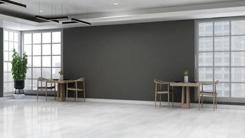 3d render cafe bar o cafetería con la pared en blanco para maqueta de logotipo foto