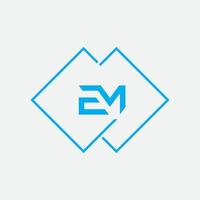 EM, ME Logo Design Template Vector Graphic Branding Element.