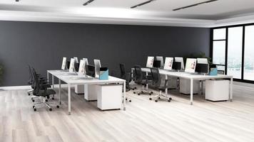 Diseño de oficina de renderizado 3d - maqueta de pared interior de sala de gerente foto