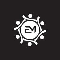 EM, ME Logo Design Template Vector Graphic Branding Element.