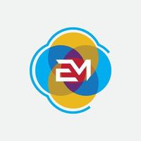 em, elemento de marca gráfico vectorial de plantilla de diseño de logotipo para mí. vector