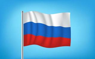 Waving russian flag vector illustration