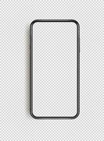 smartphone moderno con pantalla en blanco. maqueta de vector