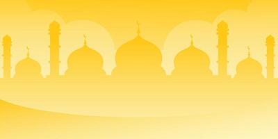 A silhouette of the mosque for ramadan theme design in yellow vector