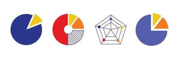 conjunto de diagramas circulares en ilustraciones coloridas vector
