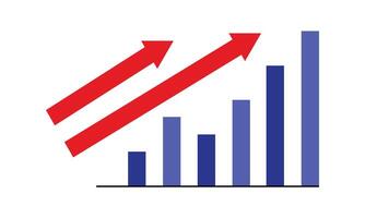 A diagram illustration for the increase chart vector