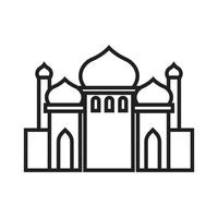 An outline sketch of the mosque for ramadan theme design vector