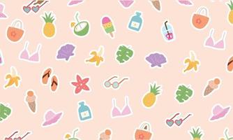 Holiday sticker illustrations arranged for cute background pattern vector