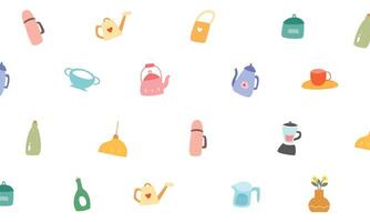 Random sticker illustrations arranged for cute background pattern vector