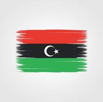 bandera de libia con estilo de pincel vector