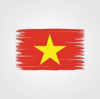 Flag of Vietnam with brush style vector