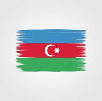 Flag of Azerbaijan with brush style vector