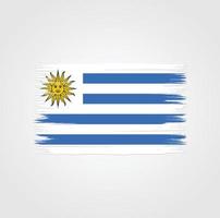 Flag of Uruguay with brush style vector